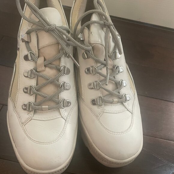 Michael Kors Women's Brooke White Leather & Scuba Trek Lace-Up Sneakers size 10 - Picture 4 of 12